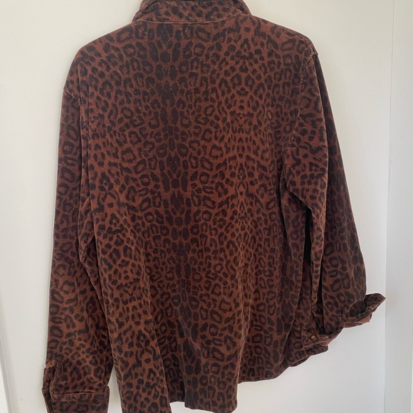 Vintage leopard-print corduroy button down - Picture 4 of 6